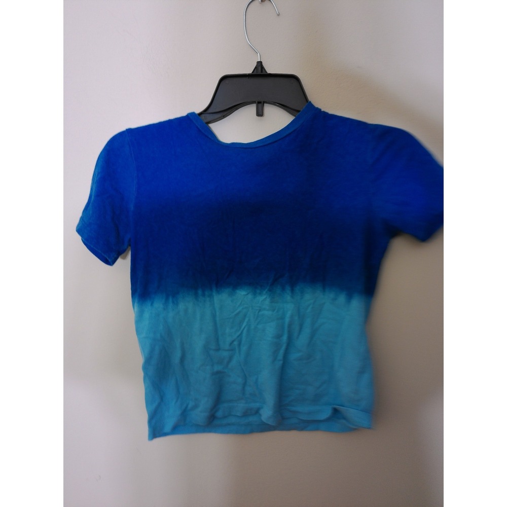 Old Navy T-Shirt Youth M 8 Blue Ombre Dip Dye Short Sleeve Coastal Summer Tee
